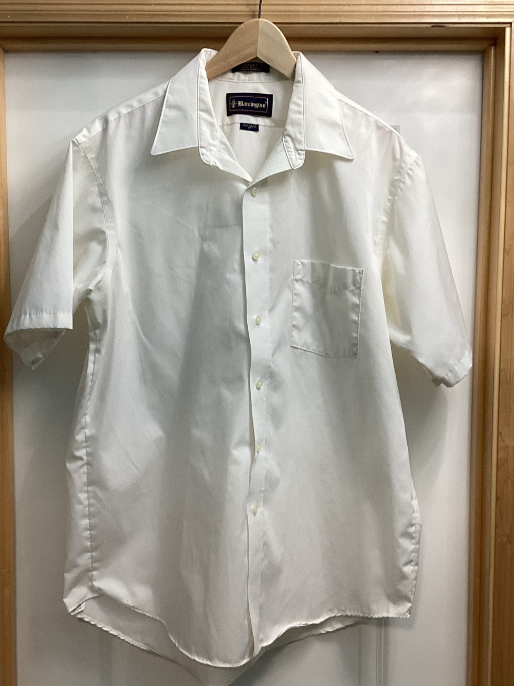 Barrington Off-White Short-Sleeve Button-Down Shirt 17/XL